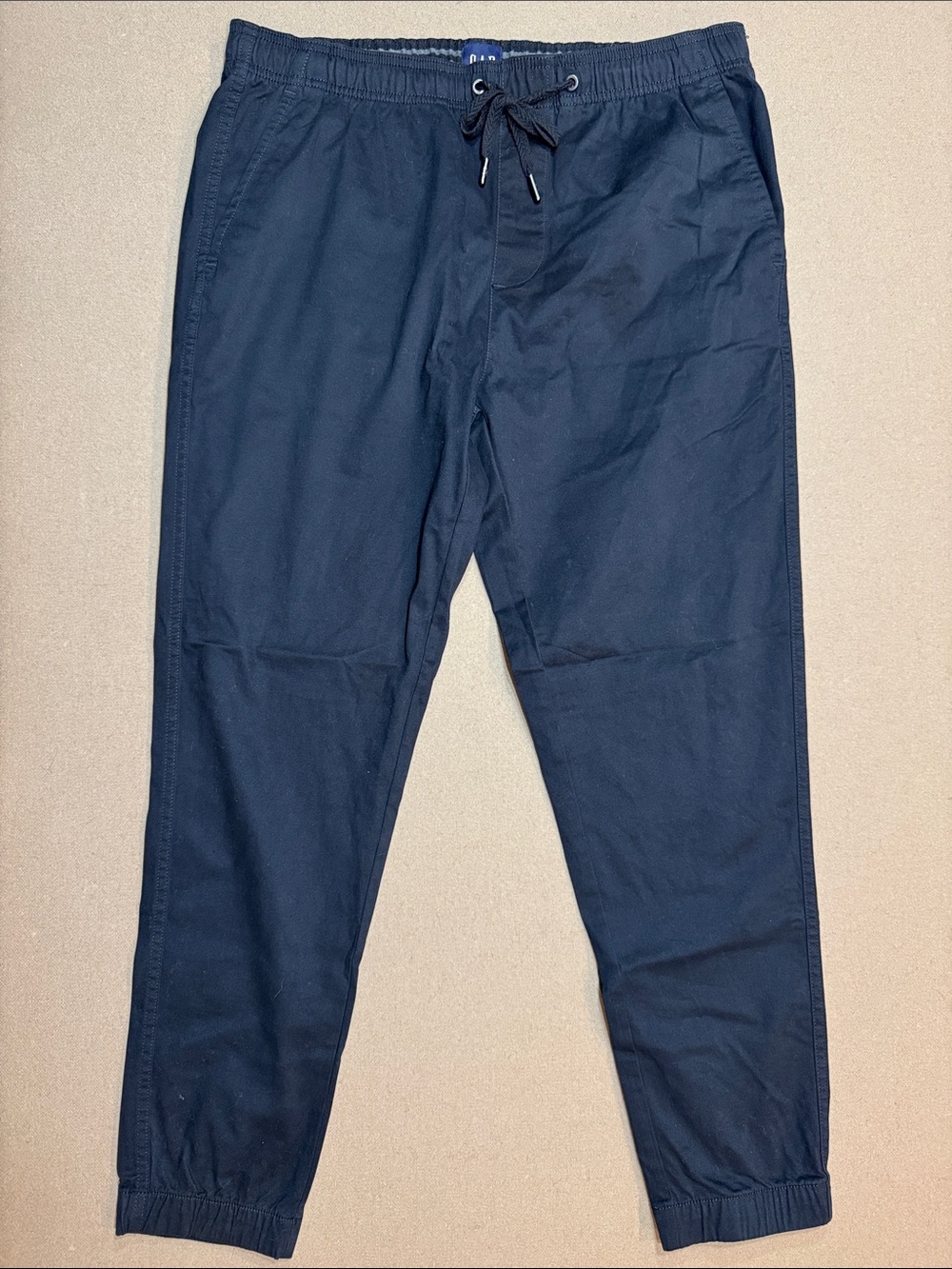 Navy Elastic-Waist Jogger Pants